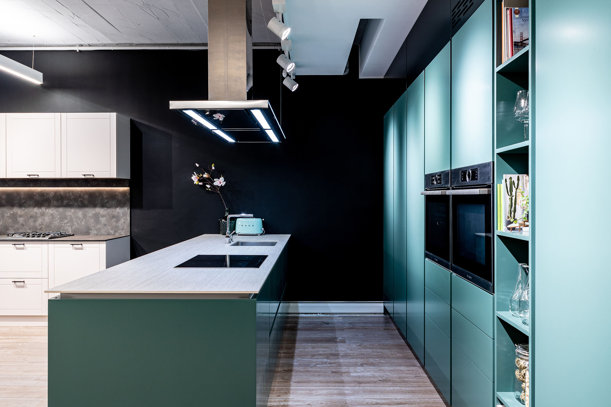 Insulă de bucătărie verde nordic