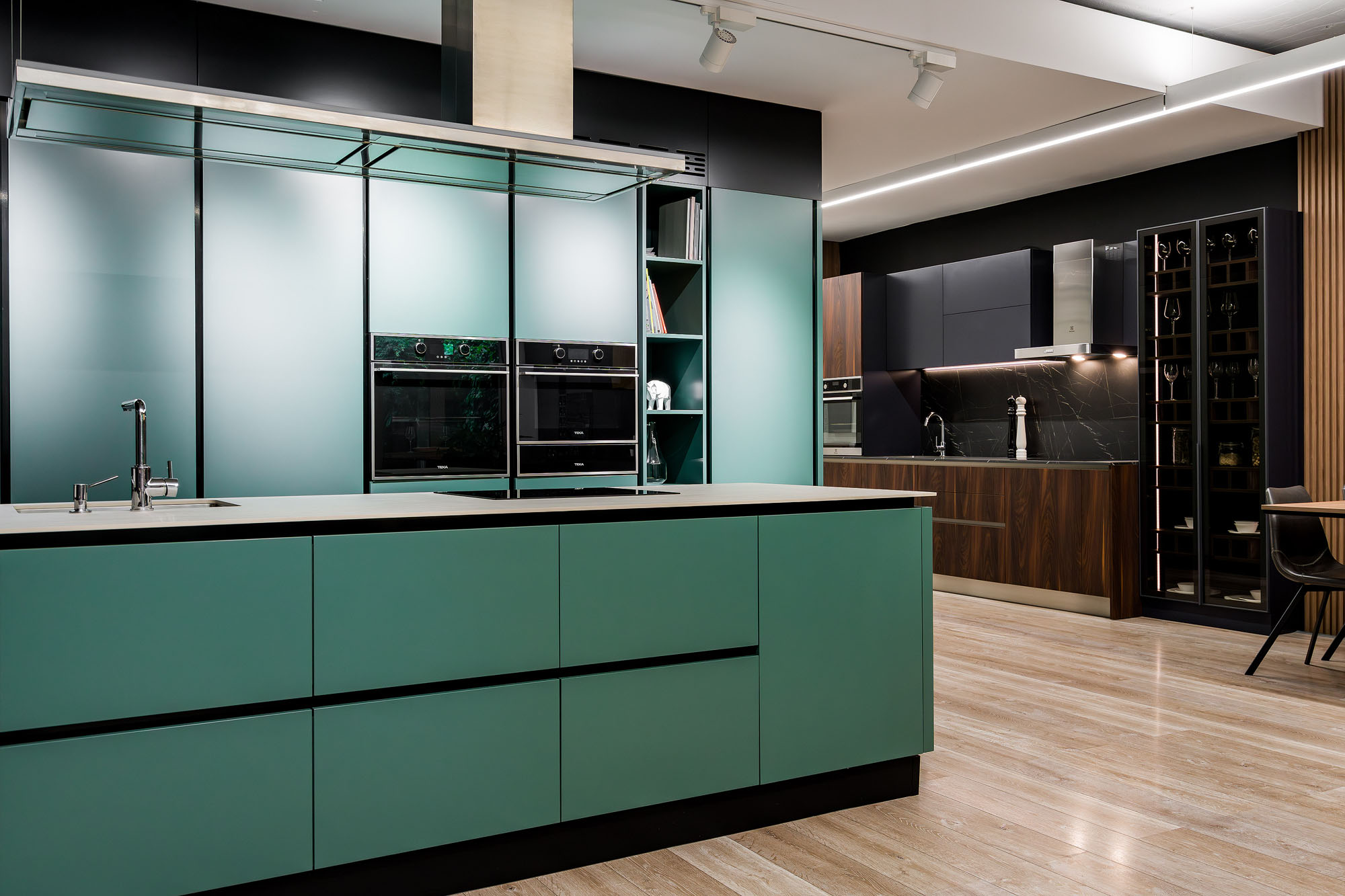 Insulă de bucătărie verde nordic