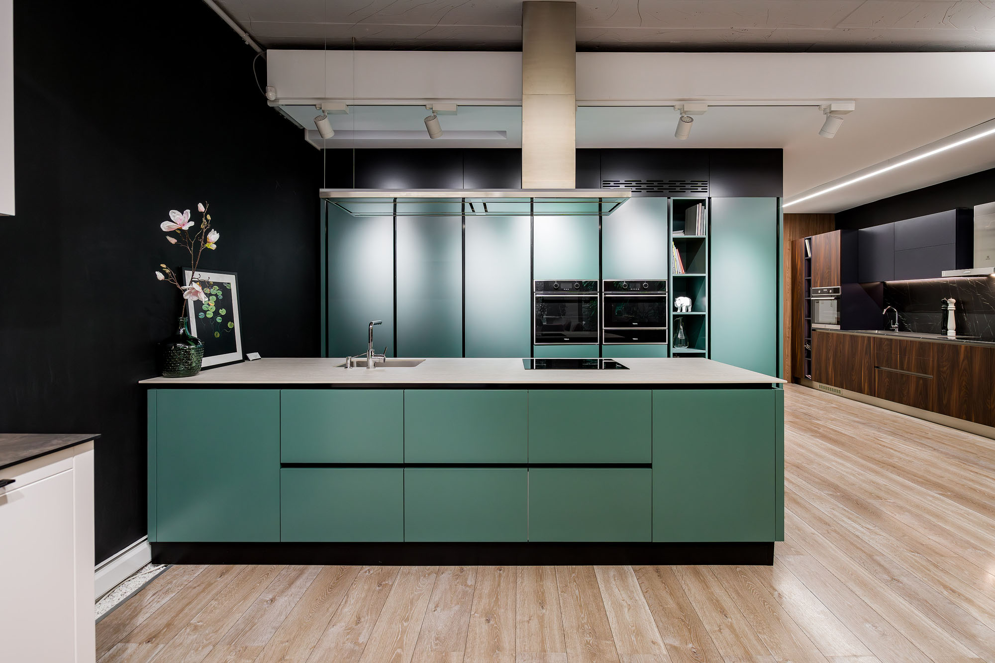 Insulă de bucătărie verde nordic